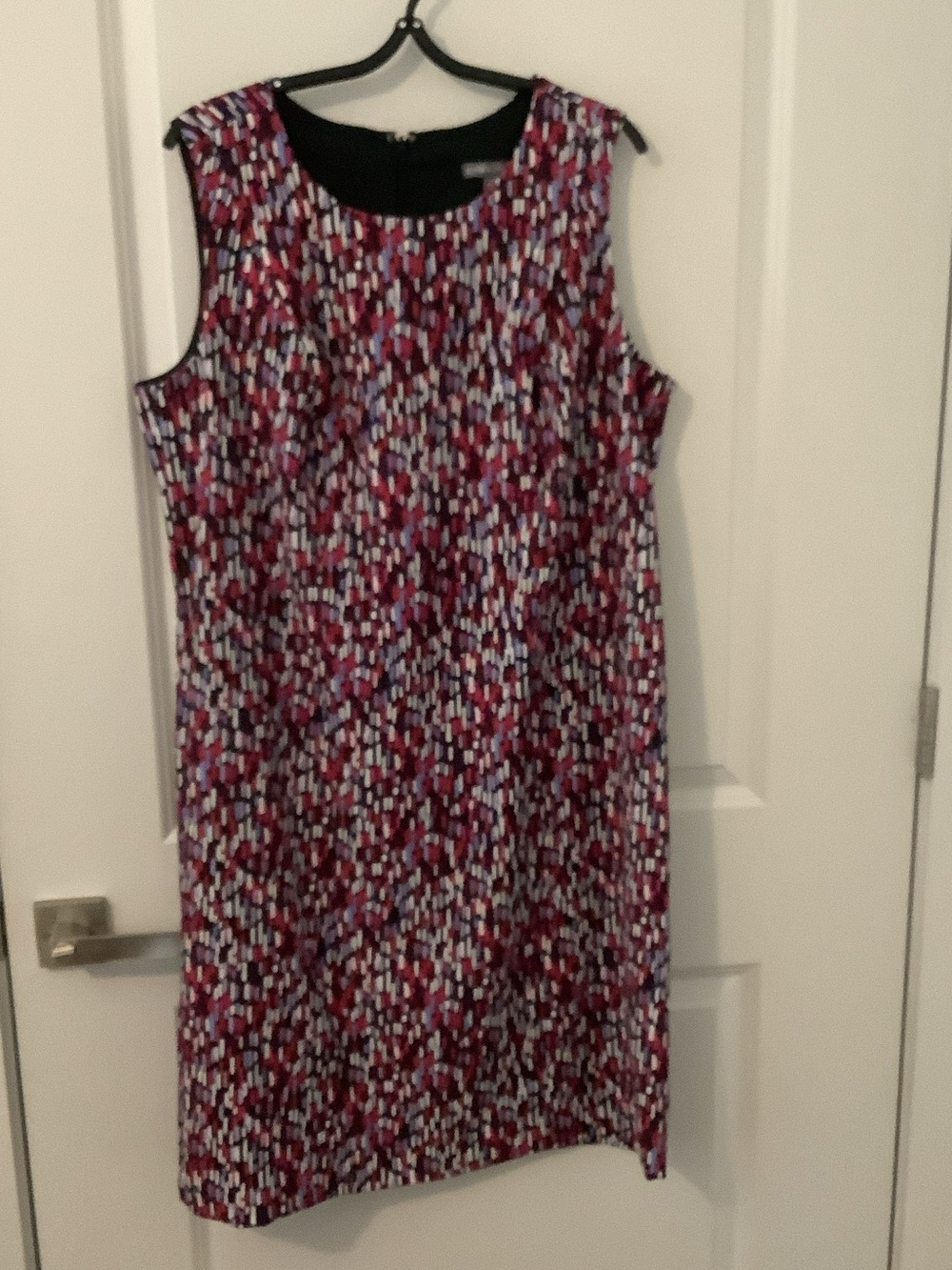 Jessica London Sleeveless Shift Dress in Pink Multi Print